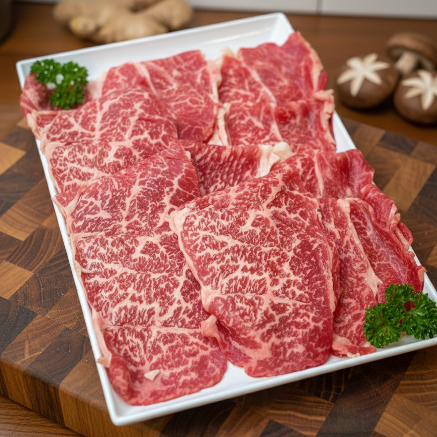 Premium Wagyu MB9+ Shabu Shabu Chuck Eye Roll (300g Pack)